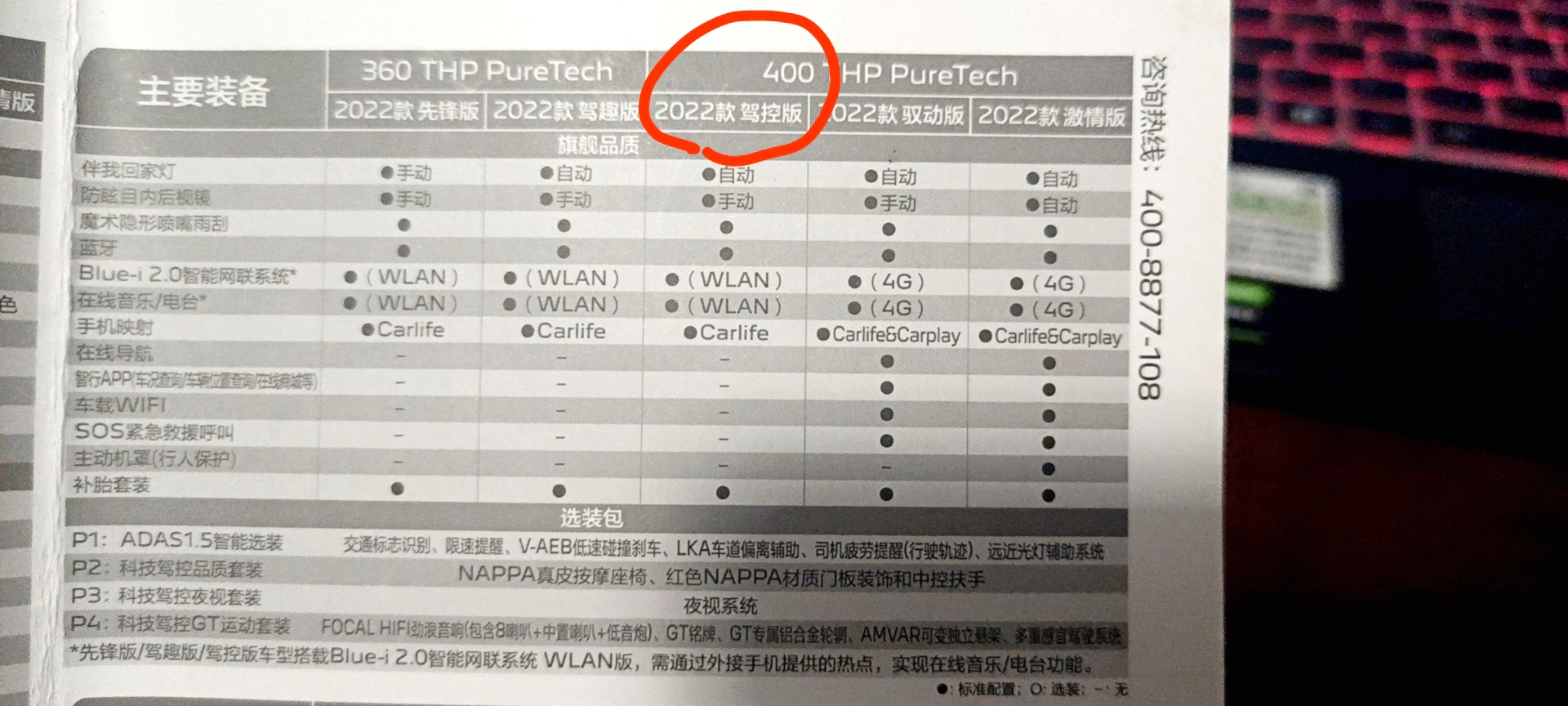 东风标致2022款508L驾控版车机减配